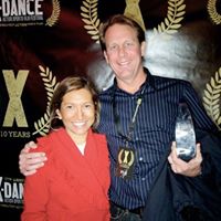 Derek and Lori Hoffmann with the Best Editing award at the X-Dance Film Festival, Salt Lake City, 2010.