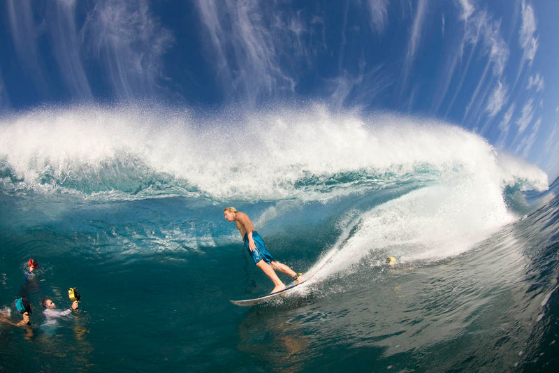 Jamie Obrien deep in the tube at OTW on the North shore of Oahu. From the award winning film Fiberglass and Megapixels. This Photo was taken by Scott Aichner who stars in the film. Taken in 2008.