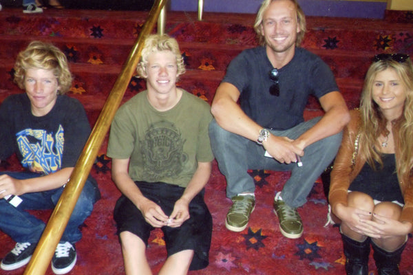 Ivan Florence and John John Florence with friends at the Newport Beach Film Festival.