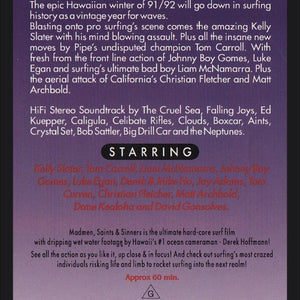 Madmen, Saints & Sinners back cover with cast and credits