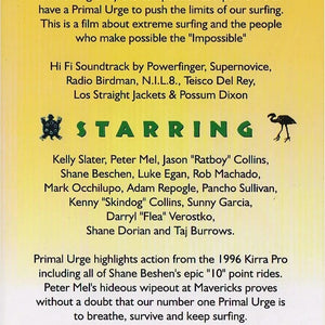 Primal Urge back cover with cast and credits