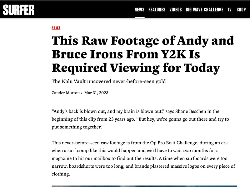 Andy and Bruce Irons from Y2K is required viewing