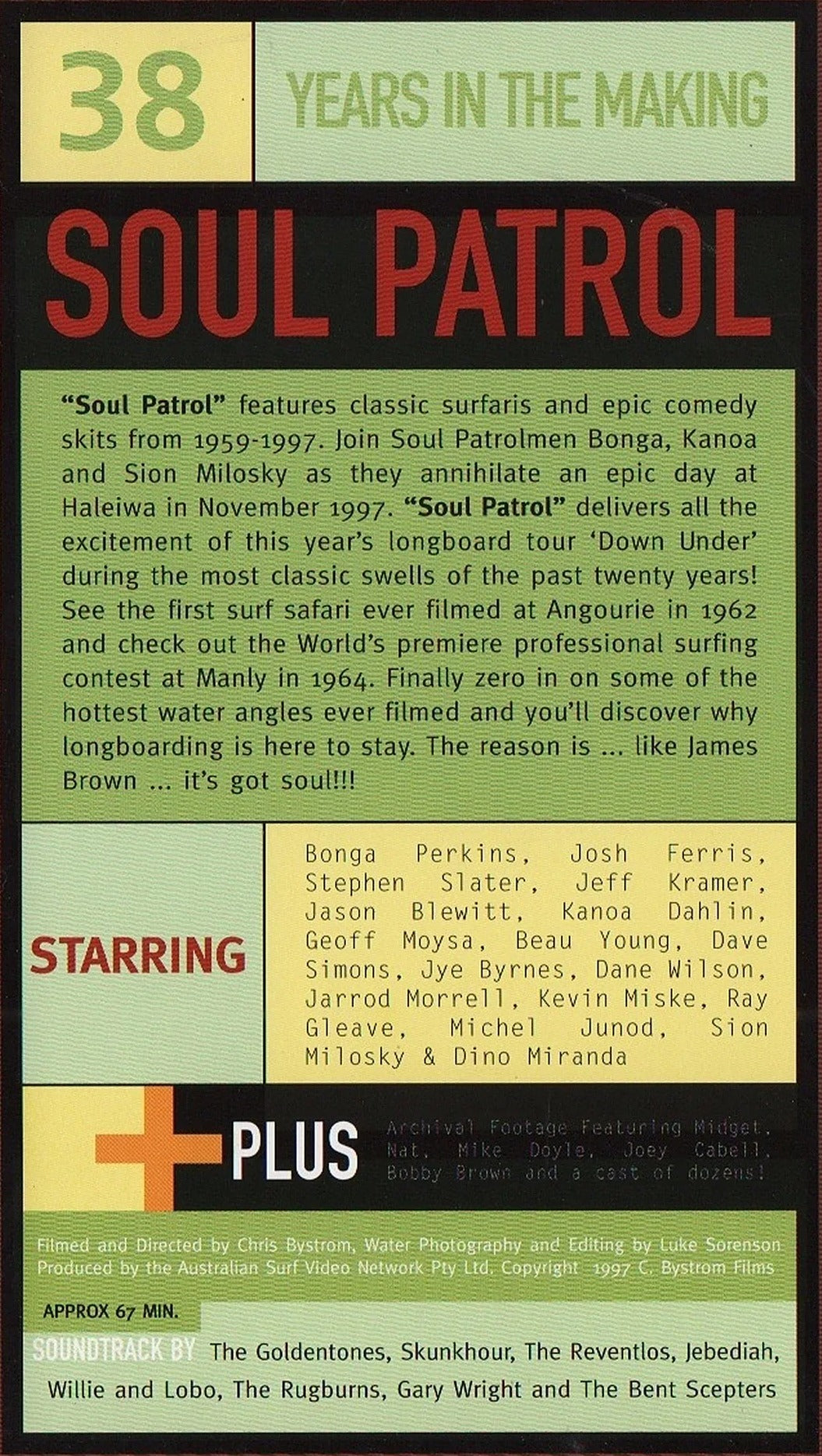 Soul Patrol back cover with cast and credits
