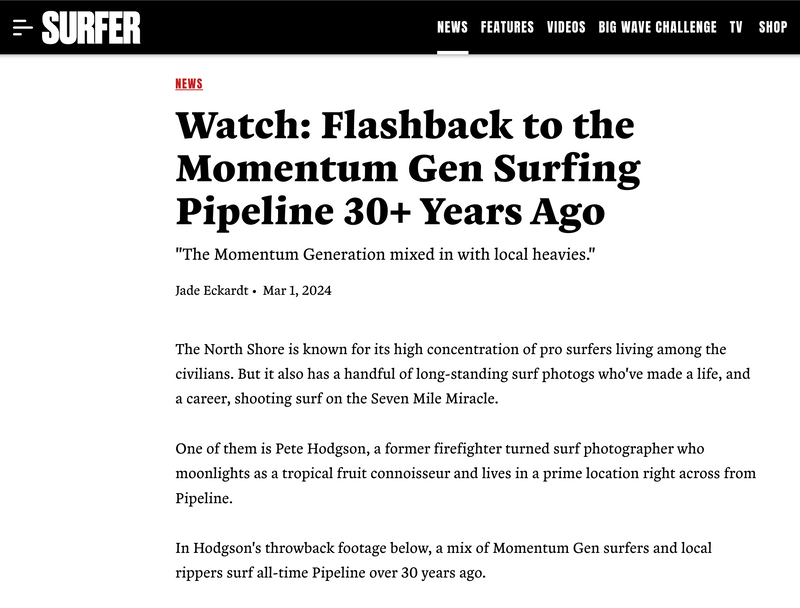 Flashback: the Momentum Generation at Pipeline