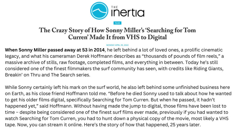 How Searching for Tom Curren made it from VHS to digital