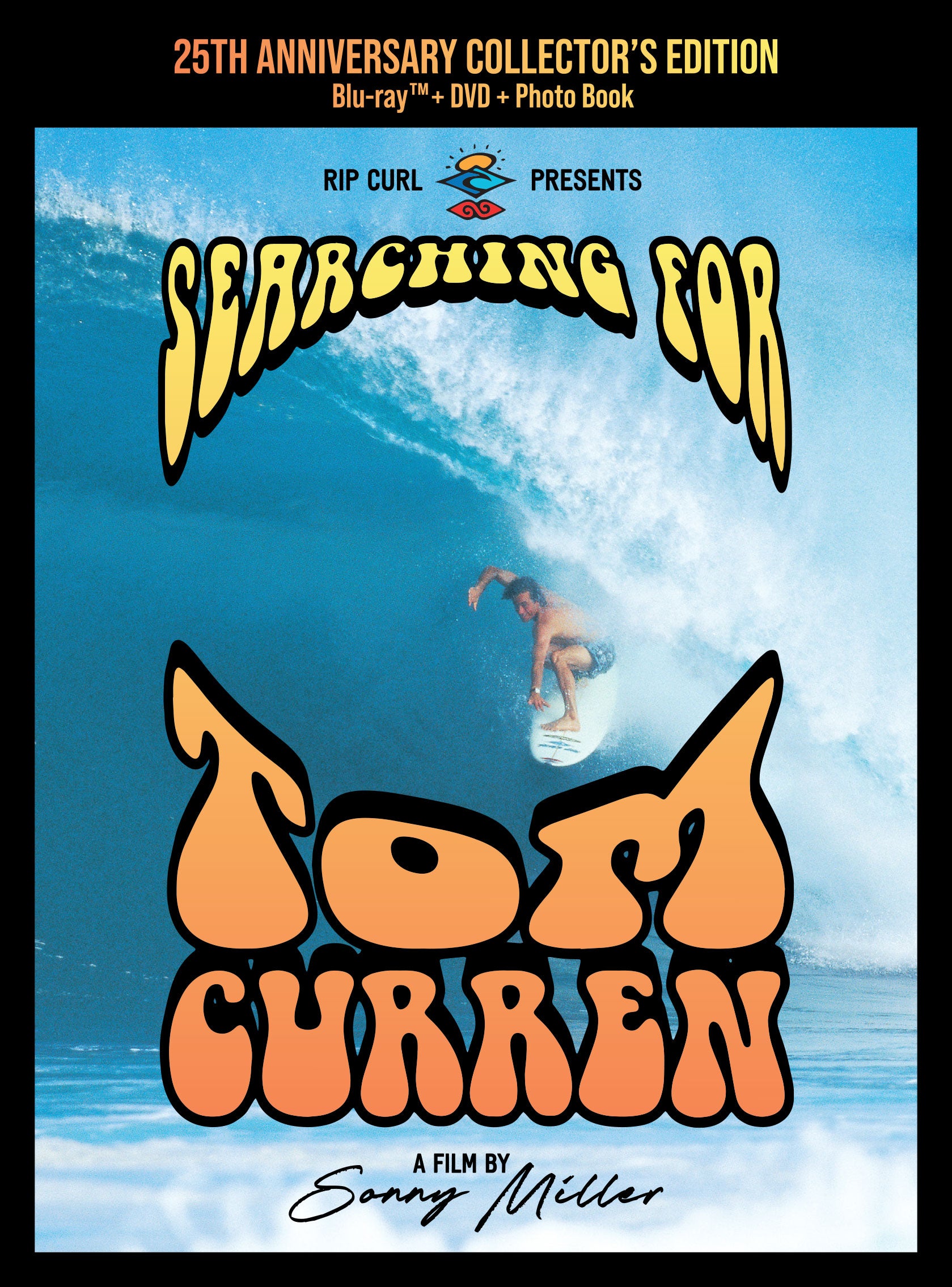 Cover art for the film 'Searching for Tom Curren' for the 25th anniversary blu-ray collector's edition.